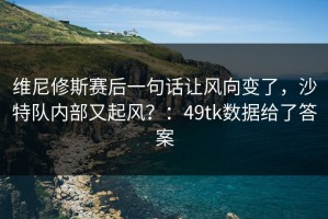 维尼修斯赛后一句话让风向变了，沙特队内部又起风？：49tk数据给了答案