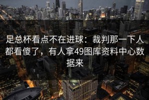 足总杯看点不在进球：裁判那一下人都看傻了，有人拿49图库资料中心数据来